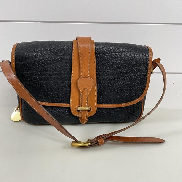 Vintage‎ Dooney & Bourke Bag Womens Black Brown Leather Crossbody Purse USA 90s - Picture 6 of 16